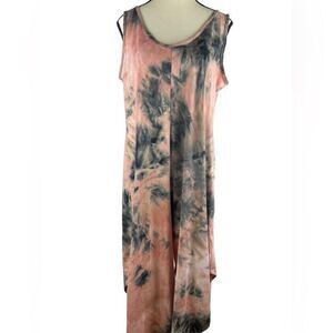 Nic and Nash soft pink &gray sleeveless jumpsuit  made in USA sz M looks tie dye